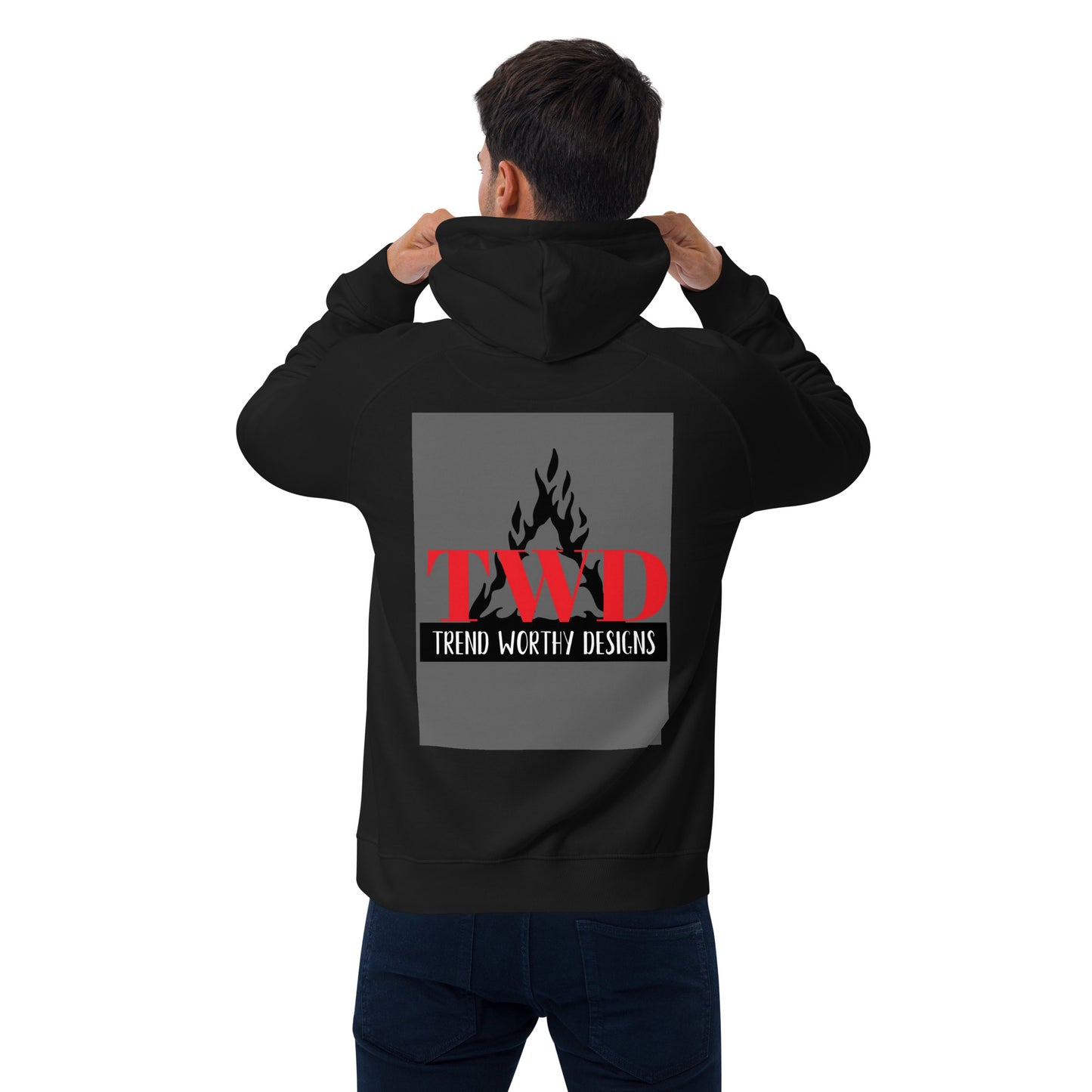 Never Bow Unisex eco raglan hoodie