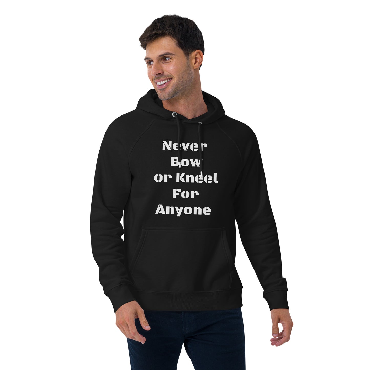 Never Bow Unisex eco raglan hoodie