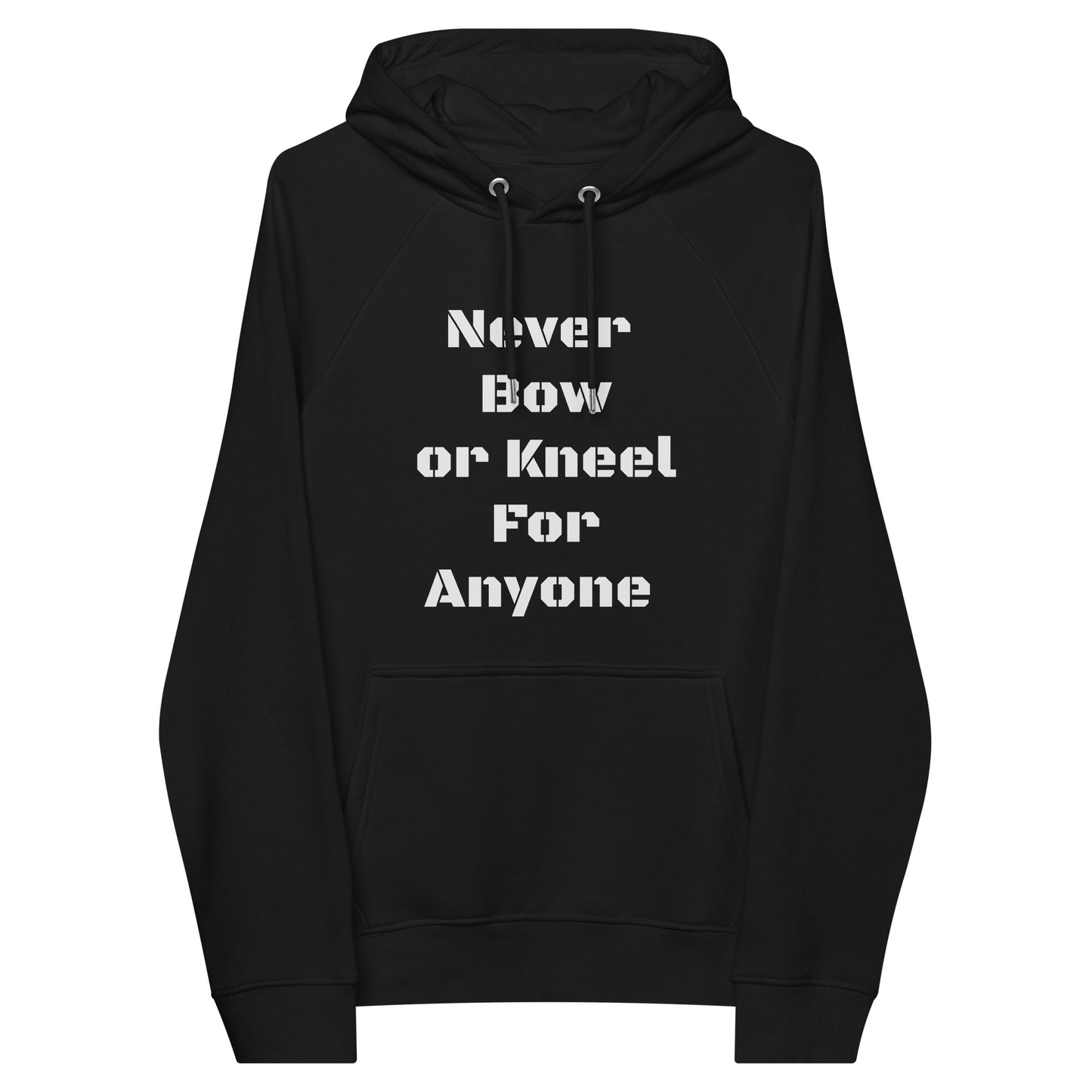Never Bow Unisex eco raglan hoodie