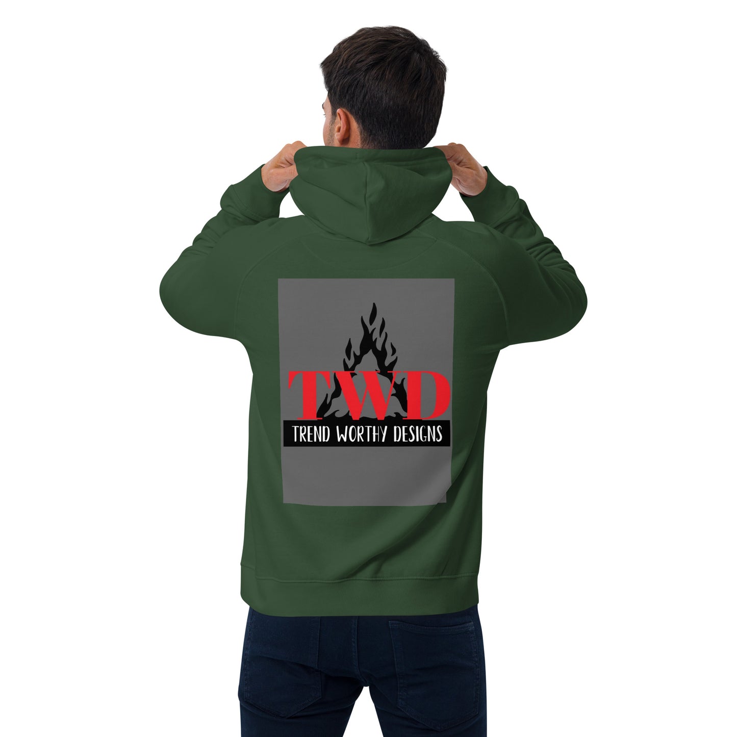 Never Bow Unisex eco raglan hoodie