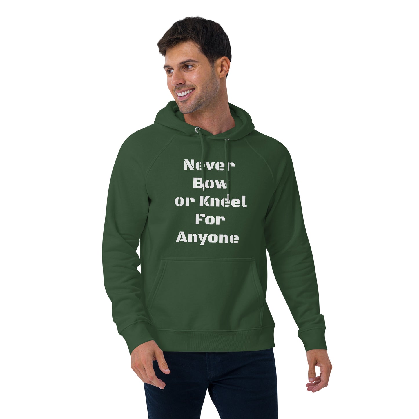 Never Bow Unisex eco raglan hoodie