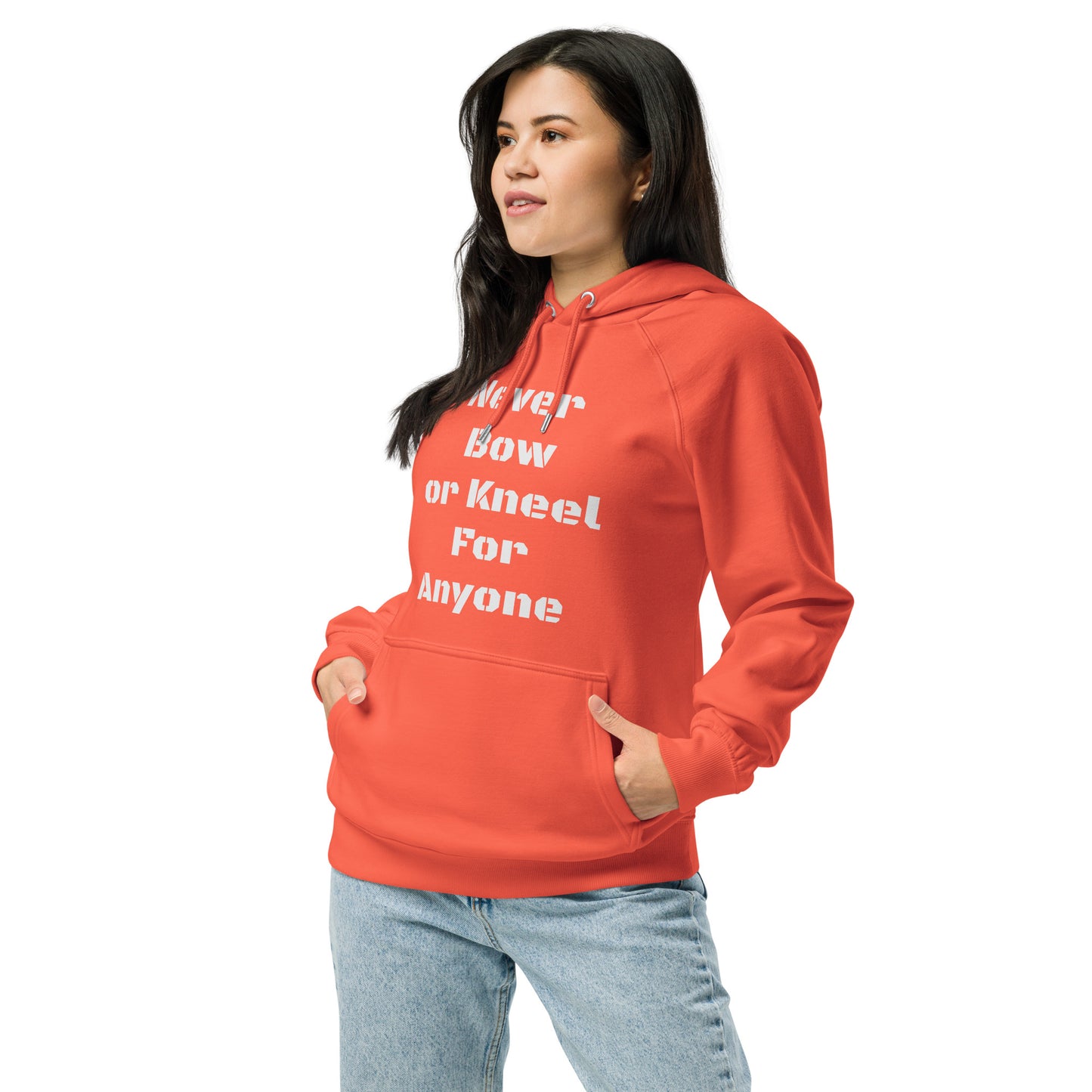 Never Bow Unisex eco raglan hoodie