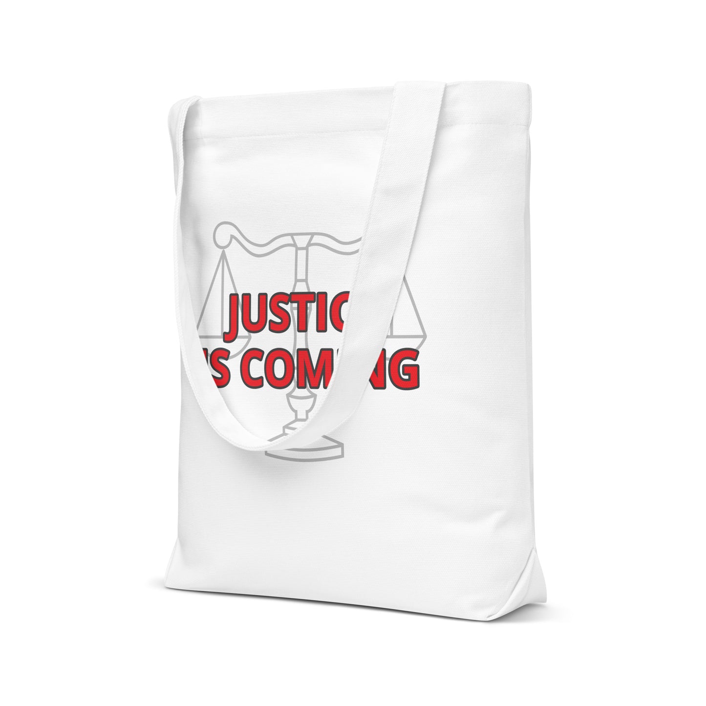 JUSTICE IS COMING Cotton tote bag