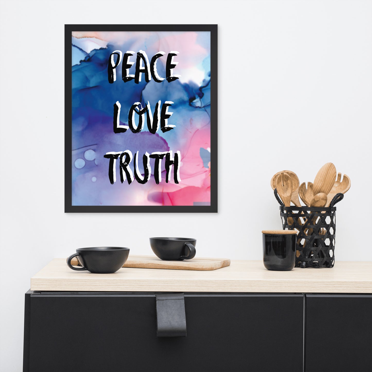 PEACE LOVE TRUTH Framed poster