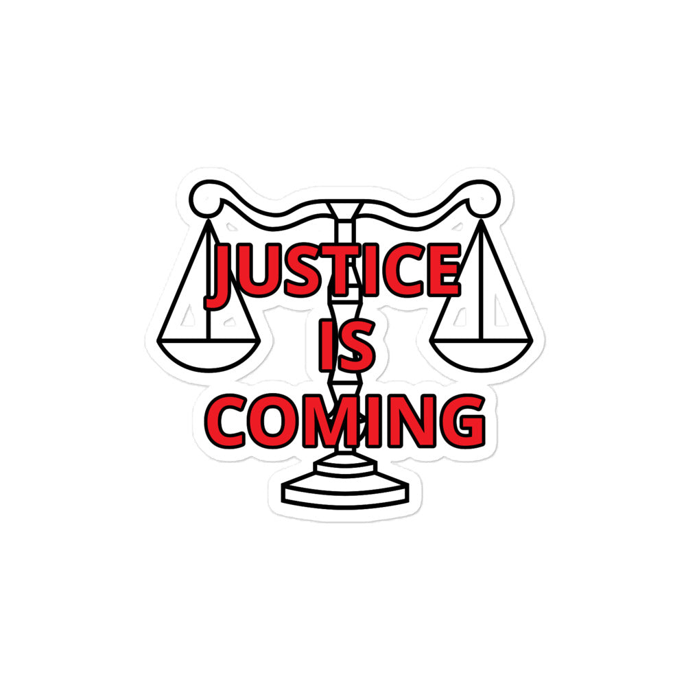 Bubble-free TWD JUSTICE IS COMING stickers