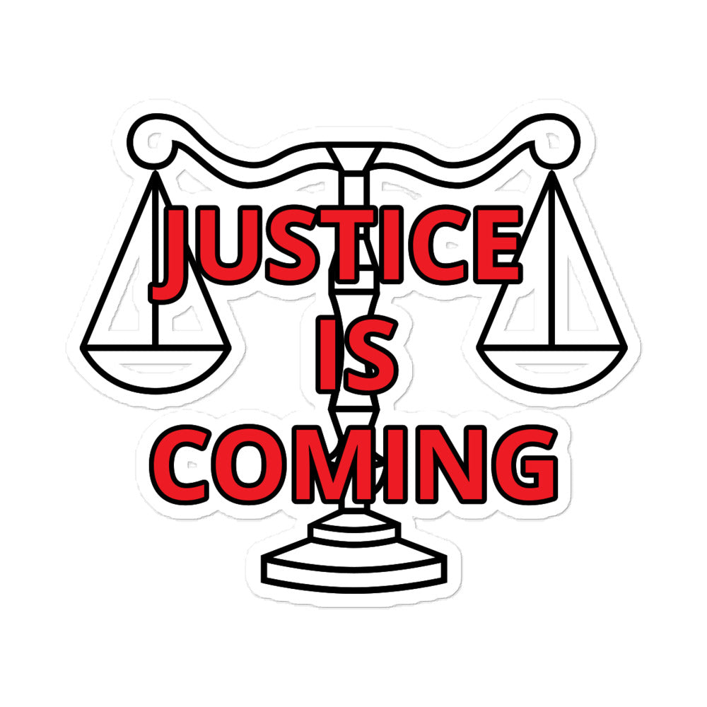 Bubble-free TWD JUSTICE IS COMING stickers