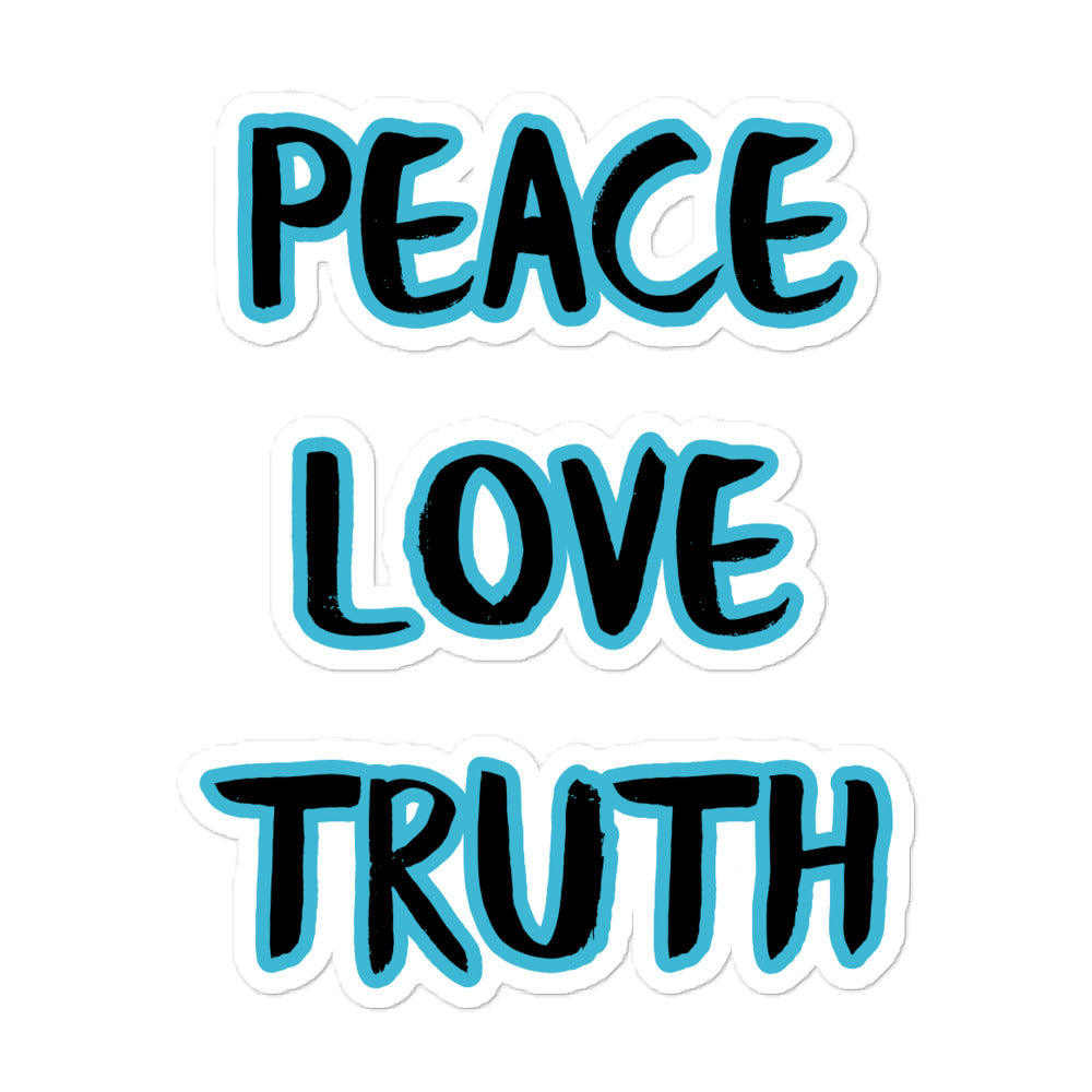 Bubble-free PEACE LOVE TRUTH stickers