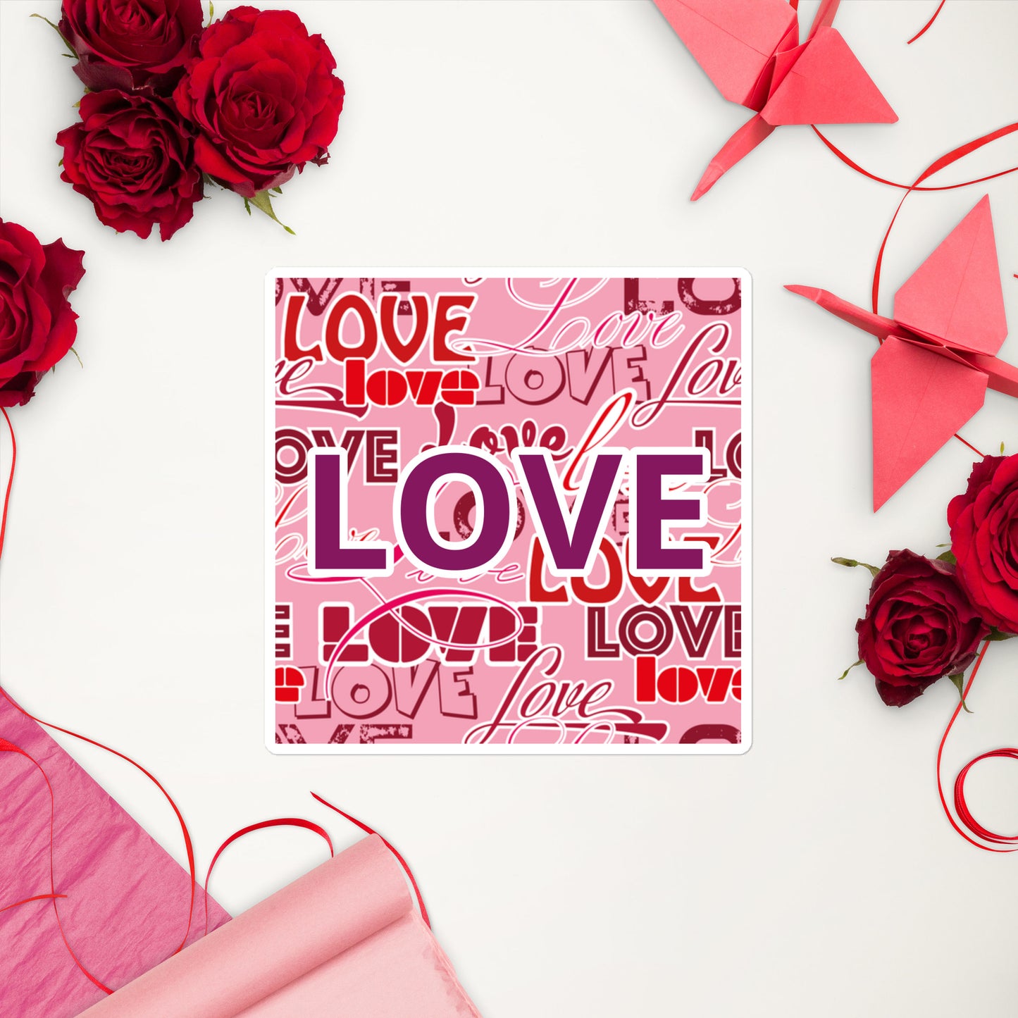 Bubble-free LOVE stickers