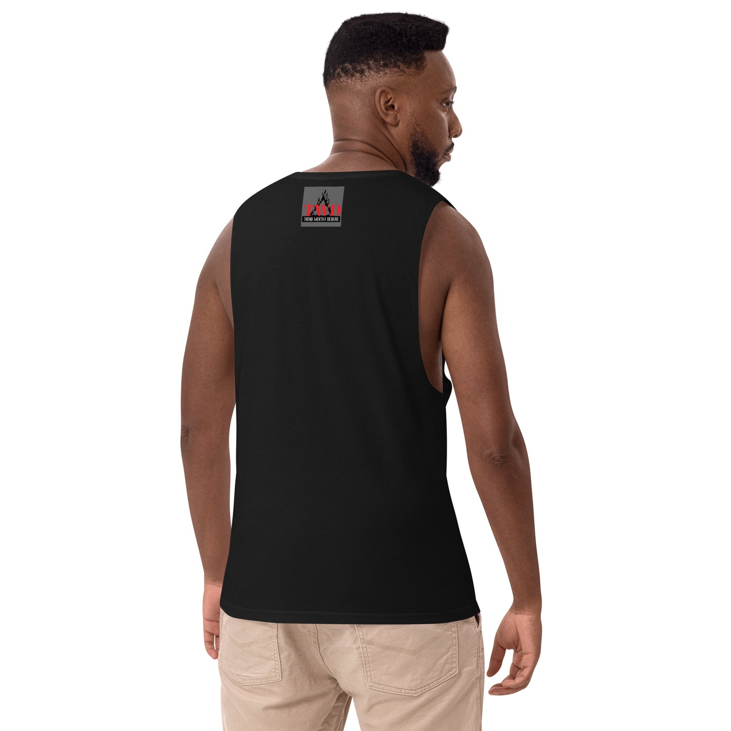 JUSTICE IS COMING Men’s drop arm tank top