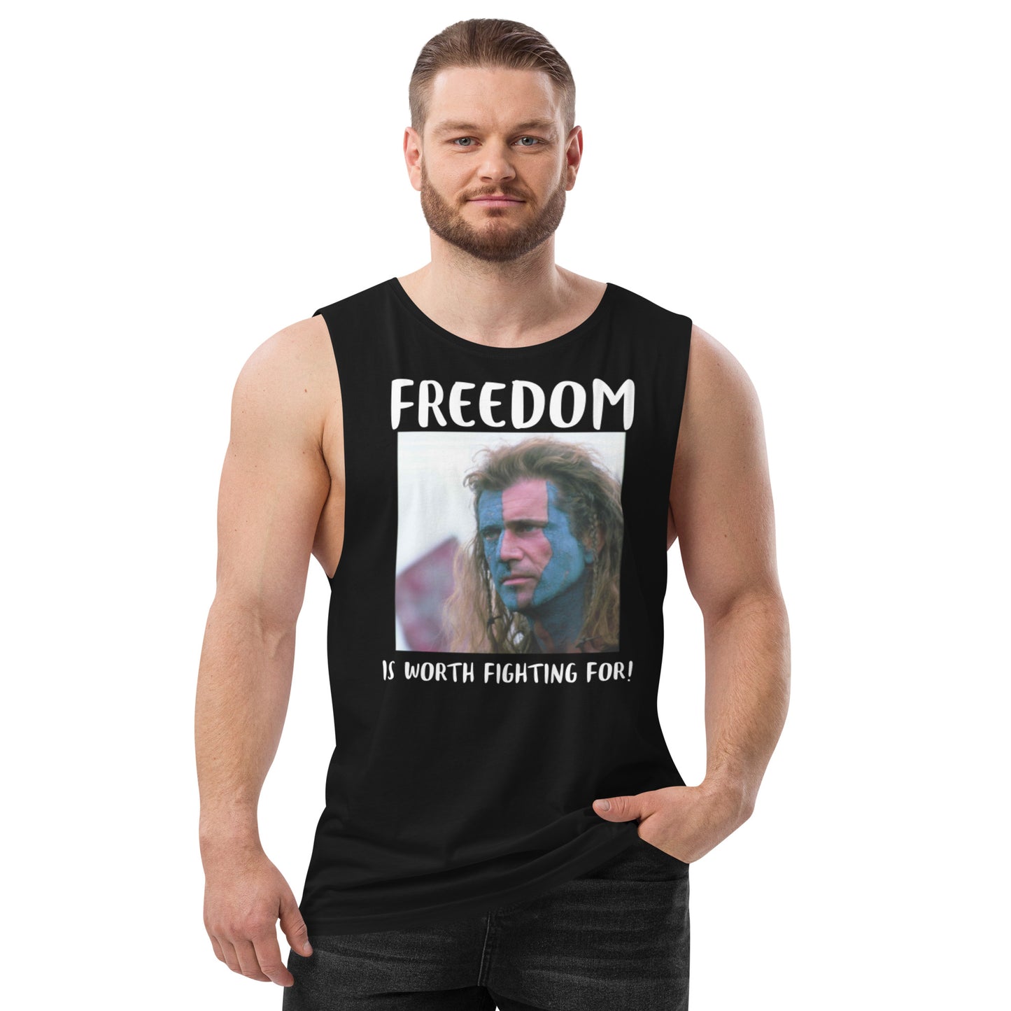 FREEDOM IS Men’s drop arm tank top