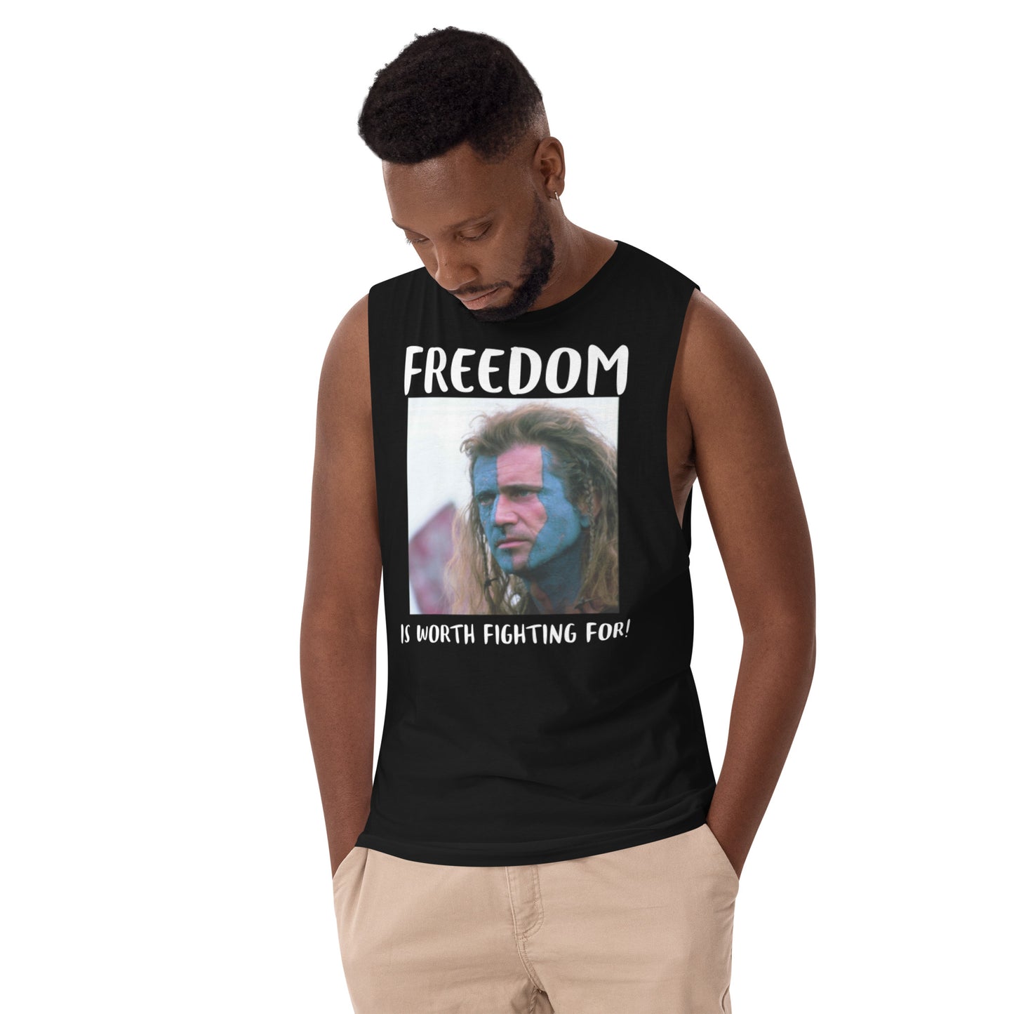 FREEDOM IS Men’s drop arm tank top