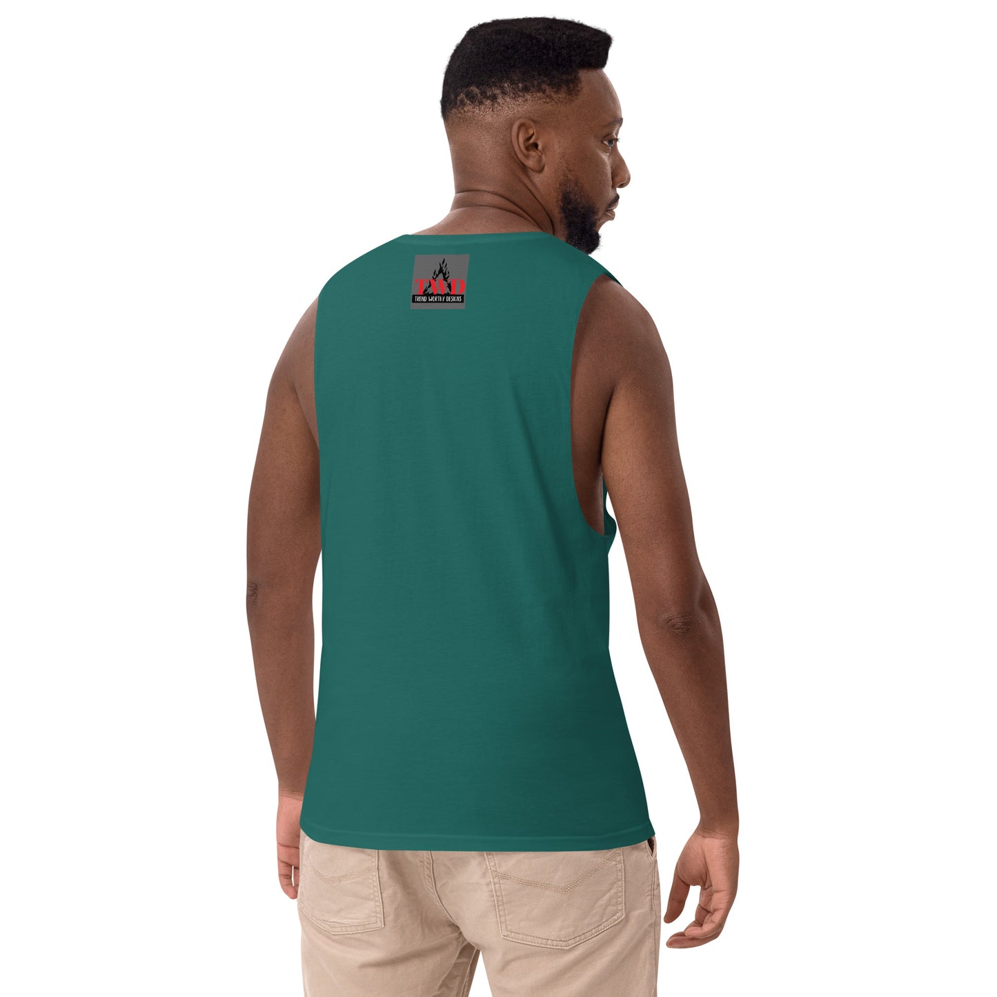 JUSTICE IS COMING Men’s drop arm tank top