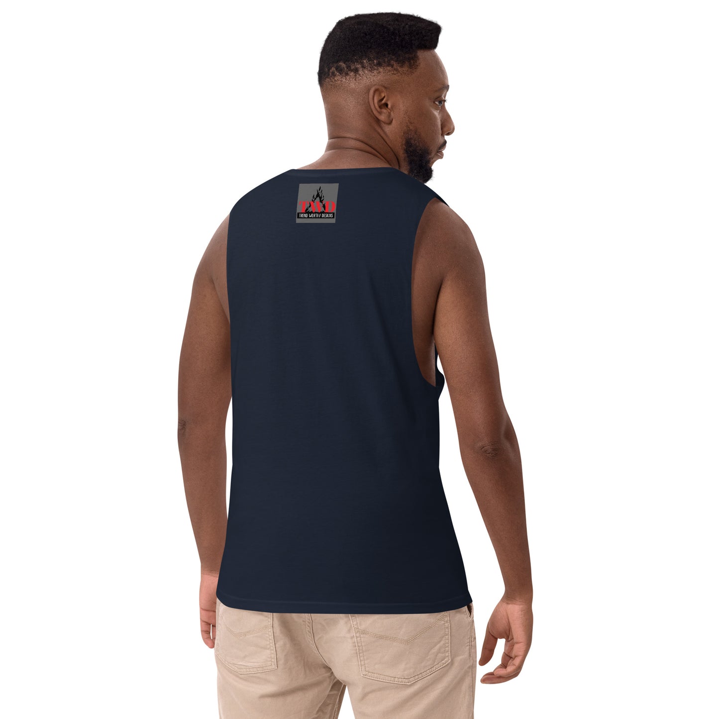 JUSTICE IS COMING Men’s drop arm tank top
