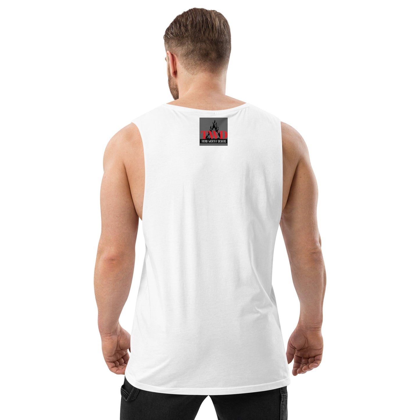 PROTECT THE CHILDREN Men’s drop arm tank top