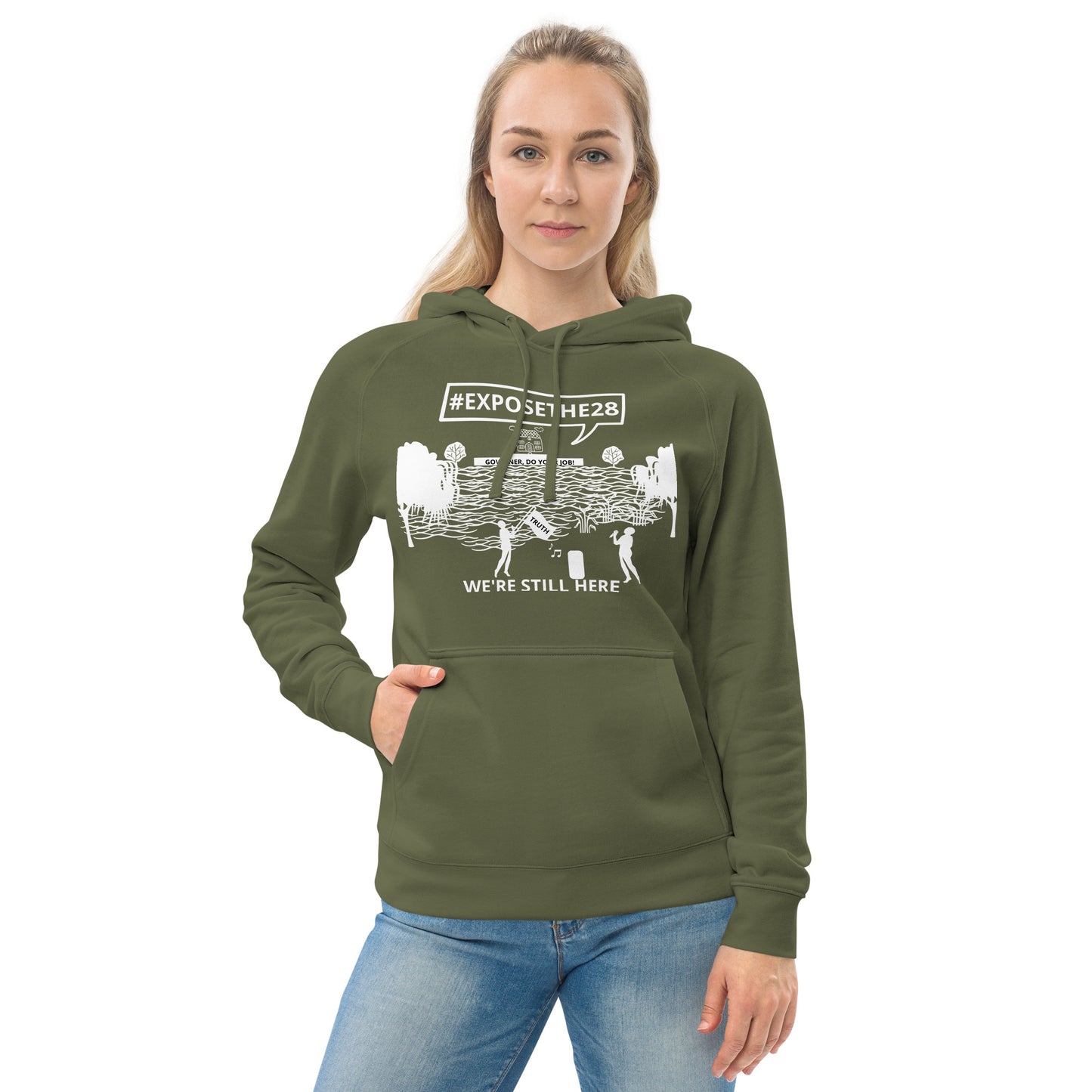 #EXPOSETHE28 protest Unisex kangaroo pocket hoodie