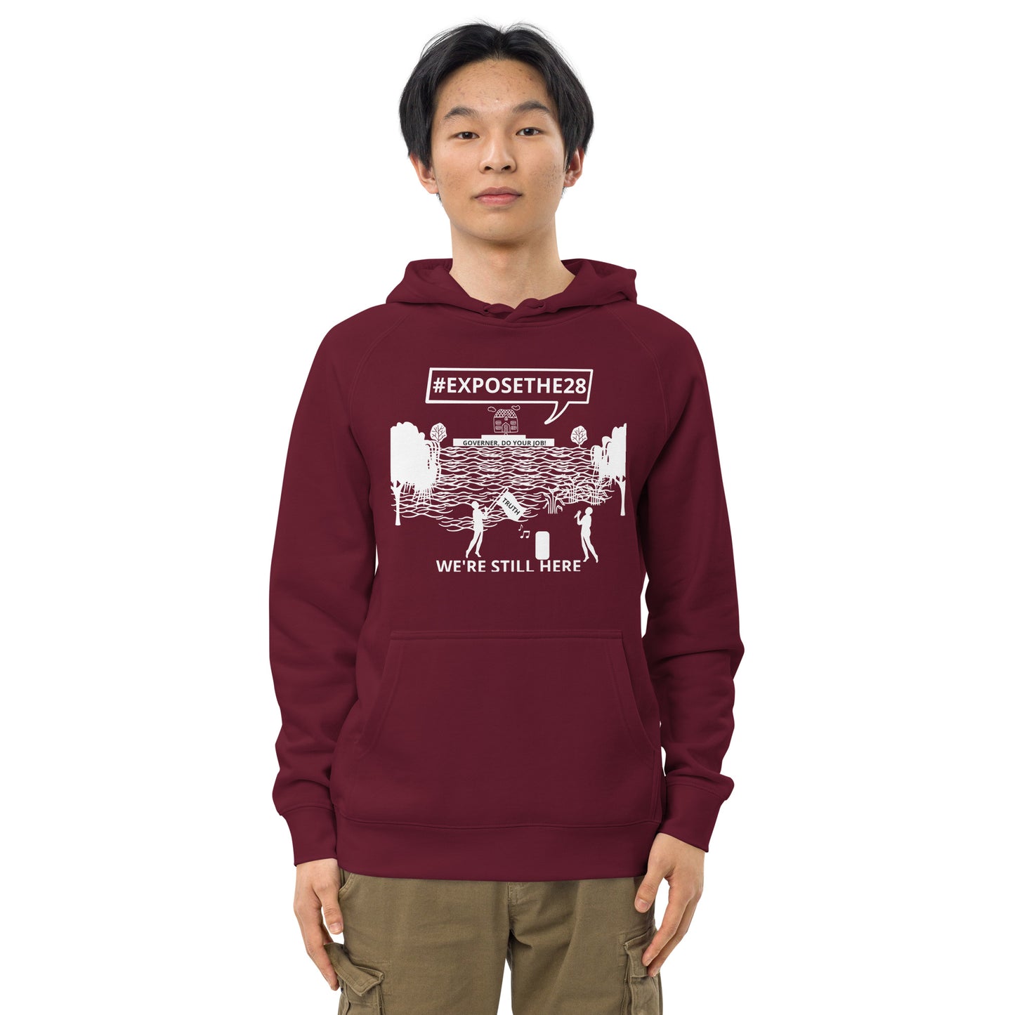 #EXPOSETHE28 protest Unisex kangaroo pocket hoodie